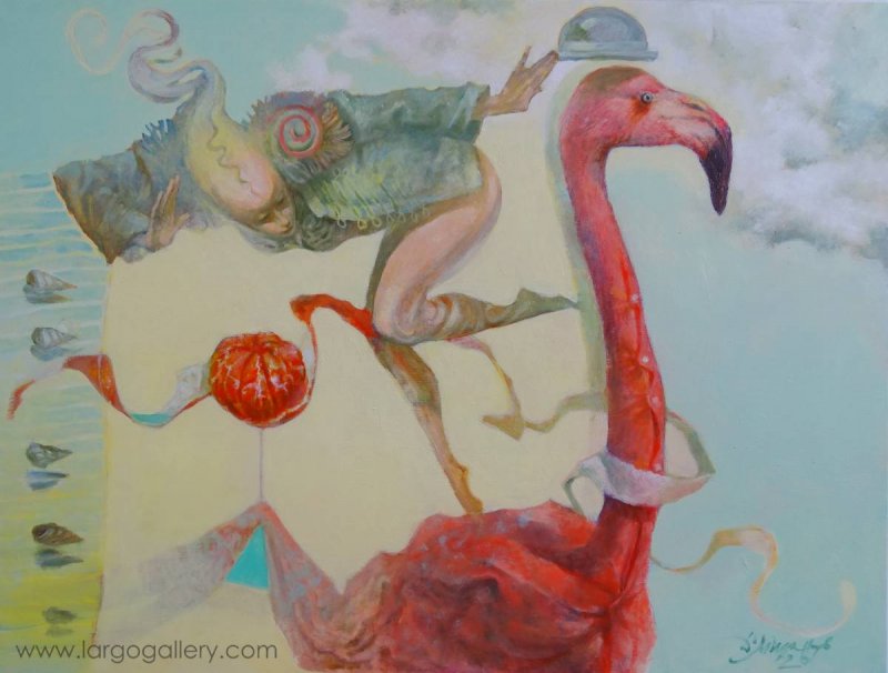 Разходка с фламинго, Димо Миланов / Арт галерия Ларго